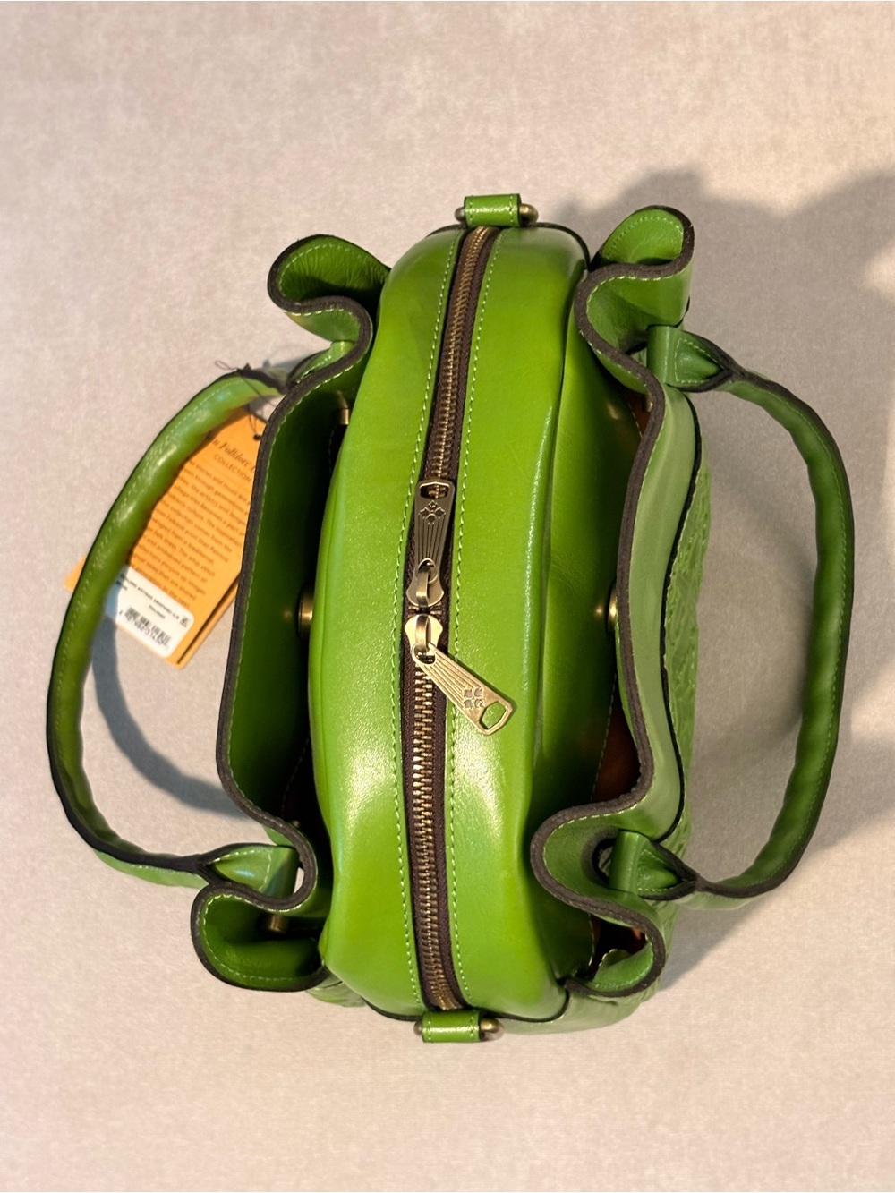Patricia Nash Green Embossed Leather Satchel - Picture 3 of 4